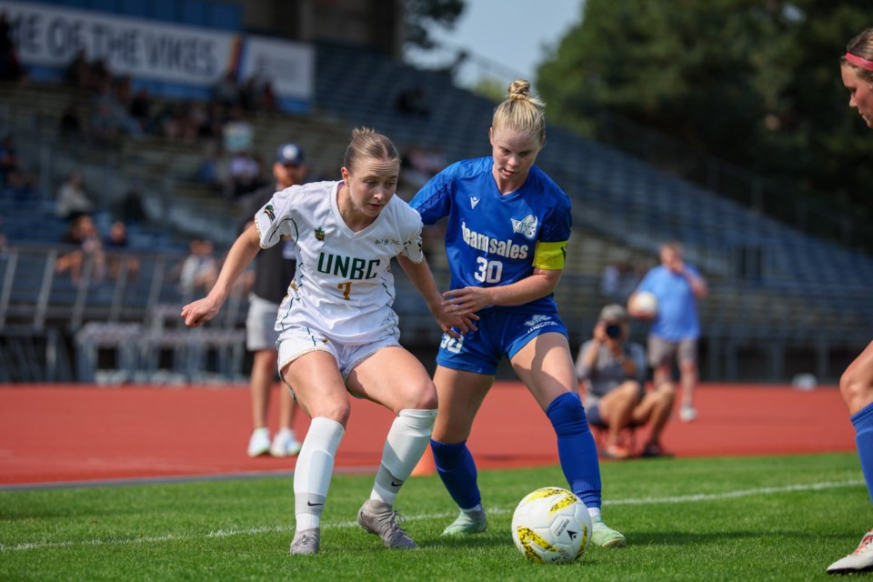 The UNBC Timberwolves take on the Victoria Vikes on Sunday, Sept. 8 in Victoria. The Timberwolves lost 4-1. Their season home opener is this weekend at Masich Place Stadium.