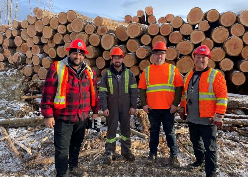 New BC Forest Minister Ravi Parmar (left) tours a clearcut near Prince George on Jan. 14.