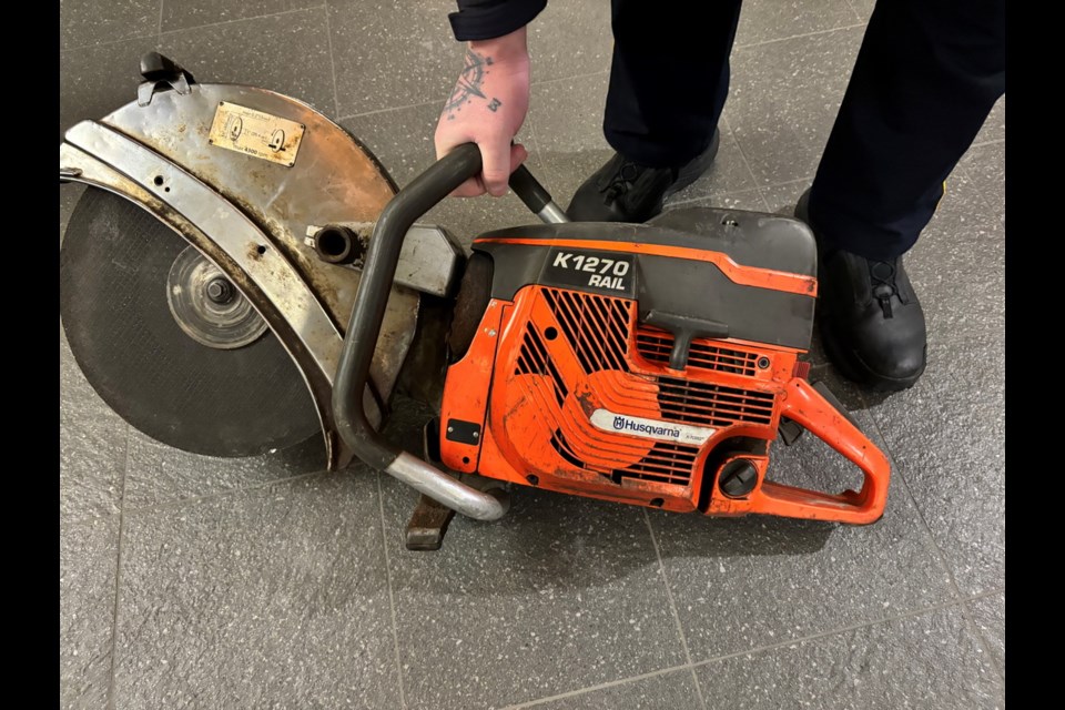 This Milwaukee carry-on power supply and these two Stihl chainsaws were among the tools, believed to be stolen, recovered by Prince George RCMP in an unrelated investigation. Police are looking for the owners.