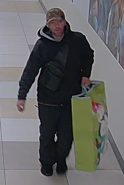 RCMP shared this security camera still of a suspect in the theft of sunglasses at Pine Centre Mall.