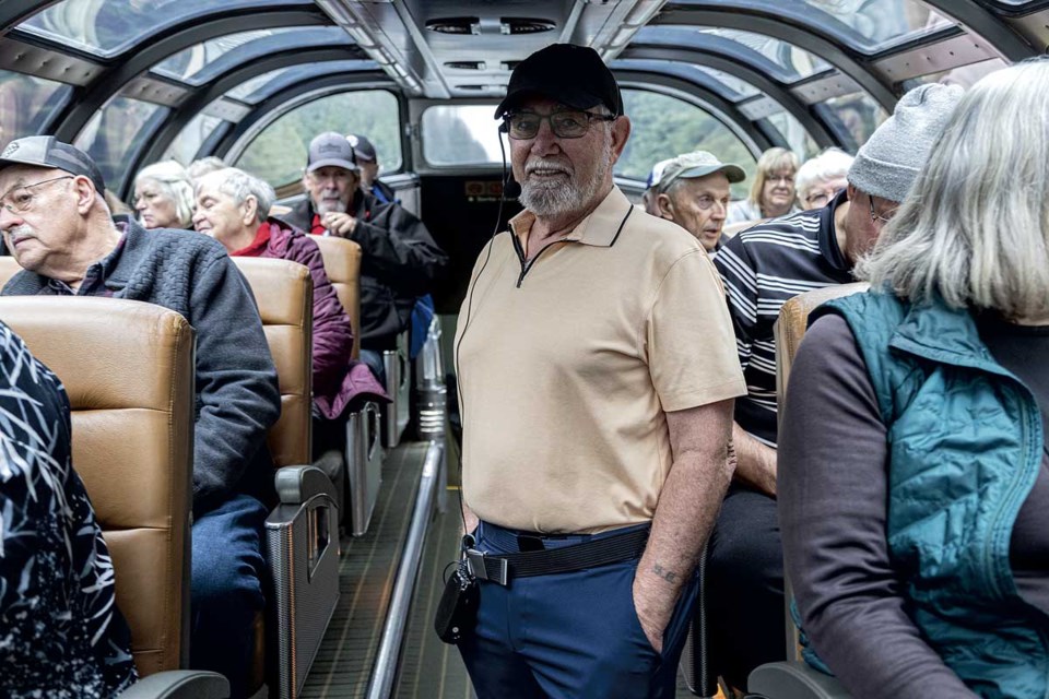 On the train trip from Prince George to Dome Creek, Ray Olson keeps a running commentary on the hamlets, villages and homesteads you pass along the way.