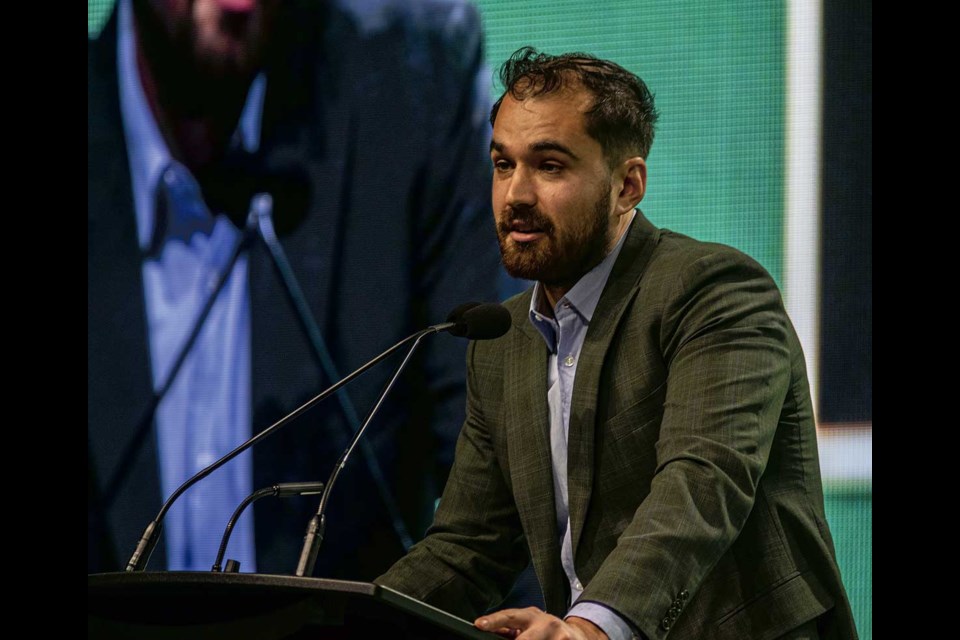 Former Timberwolves basketball player Saje Gosal told his story of life as a UNBC athlete at the 10th Annual Timberwolves Legacy Night dinner at the Civic Centre on Nov. 21.