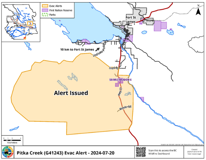 Evacuation Alert issued for the region near Marie and Nanna Lakes ...