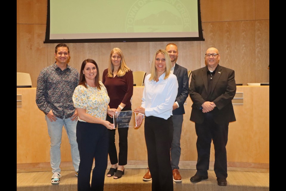 At the June 5, 2024 Queen Creek Town Council meeting, Mayor Julia Wheatley presented the 2024 Best City for Business from the Arizona Chamber of Commerce and Industry. ­