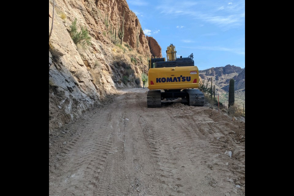 Roadway expected to open in September 2024 to limited public access. Traveling between the East Valley and Roosevelt Lake, Apache Trail was built during construction of Theodore Roosevelt Dam, which was completed in 1911. Prior to closing in 2019, the stretch between Tortilla Flat and Apache Lake was used by an average of 232 vehicles daily.