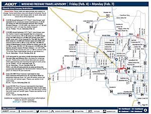 ADOT: Weekend freeway travel advisory for the Phoenix area, Feb. 4-7 ...