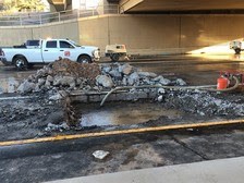 The water main break clean up under the US 60 in Tempe on May 8, 2022.