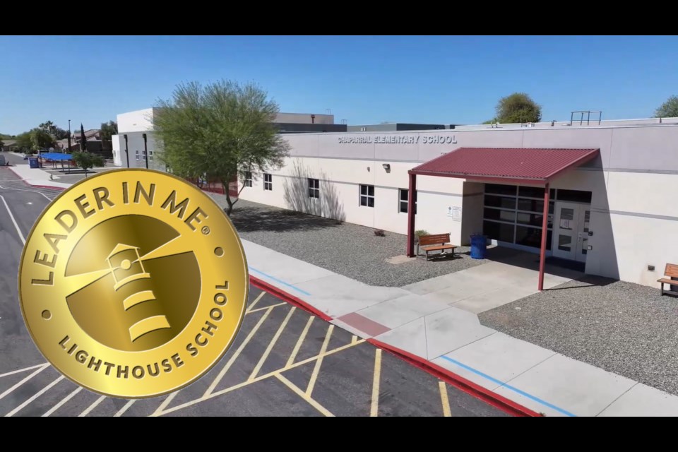 Chaparral Elementary School in the Higley Unified School District is now certified as a Leader in Me Lighthouse School by FranklinCovey Education. This recognition is evidence that the school has produced outstanding results in school and student outcomes, and because of the extraordinary impact the school is having on staff, students, parents and the greater community.