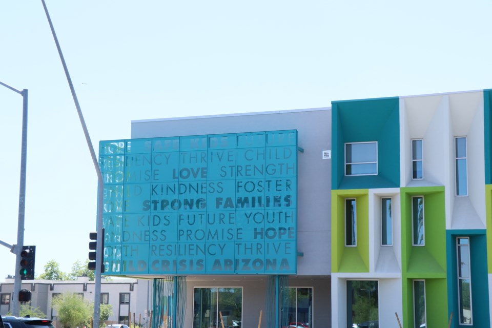 The soon-to-be-completed Child Crisis Arizona Center for Child and Family Wellness, a 38,000-square-foot, 2.4-acre campus set to open this fall in Mesa.