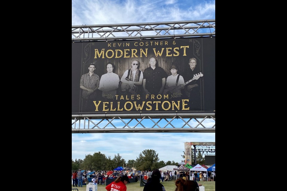 Kevin Costner & Modern West, "Tales from Yellowstone," band took to the Schnepf Farms stage on Nov. 7, the same evening his popular “Yellowstone” television show premiered its fourth season on the Paramount Network.