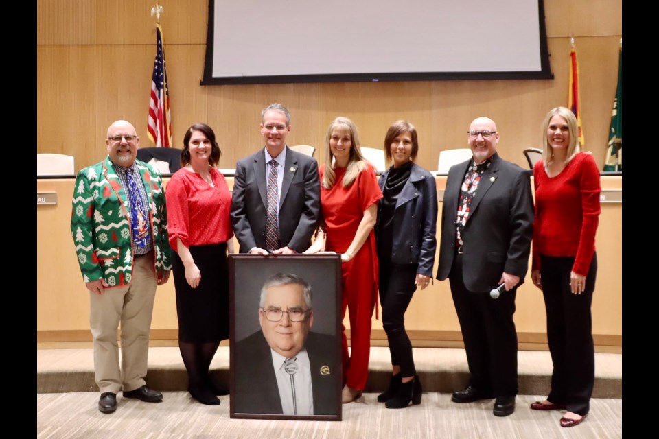 At its Dec. 21 meeting, the Queen Creek Town Council honored late Mayor Gail Barney, outgoing Councilmember Emilena Turley and Town Manager John Kross. Barney and Turley did not seek re-election, with their terms ending in January, and Barney passed away in June. Kross announced his retirement, which will be effective Jan. 20.