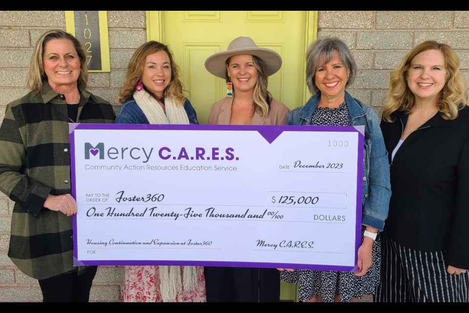 From left: Trisha Stuart, Mercy Care director of community relations; Elena Reid, Foster360 co-director; Sommer Knight, Foster360 co-director; Colleen Fisher, Mercy Care community reinvestment manager; and Karrie Steving, Mercy Care Children's System of Care and Department of Child Safety administrator.