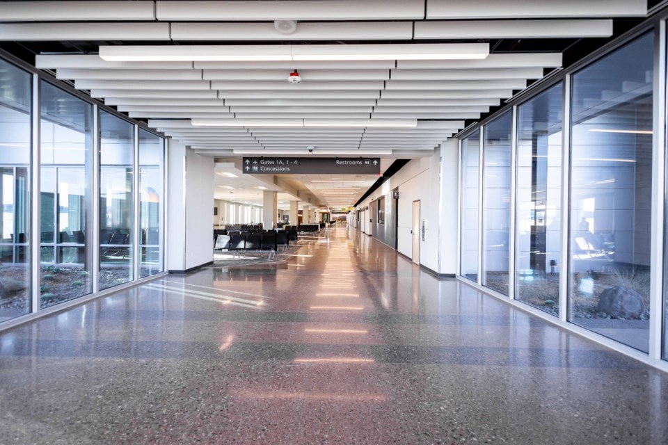 The newly completed Gateway Airport terminal project provides a larger, modern, energy-efficient and ADA-enhanced commercial passenger facility designed to accommodate additional future growth. The project was largely funded by federal grants, including a $14.4 million grant from the Bipartisan Infrastructure Law and an additional $6 million grant awarded in 2023 by the Federal Aviation Administration.