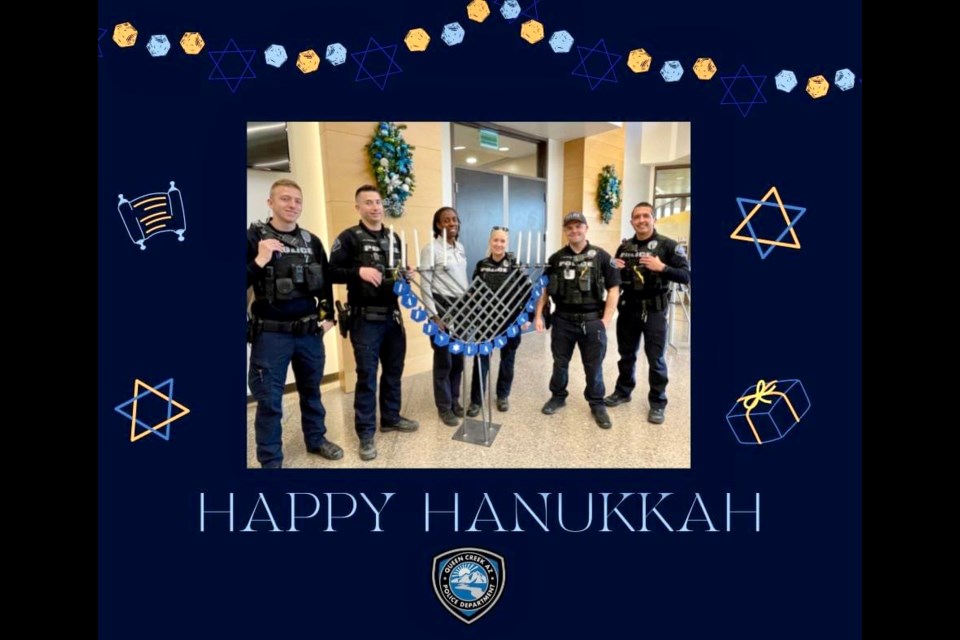 The Queen Creek Police Department celebrating Hanukkah 2022.