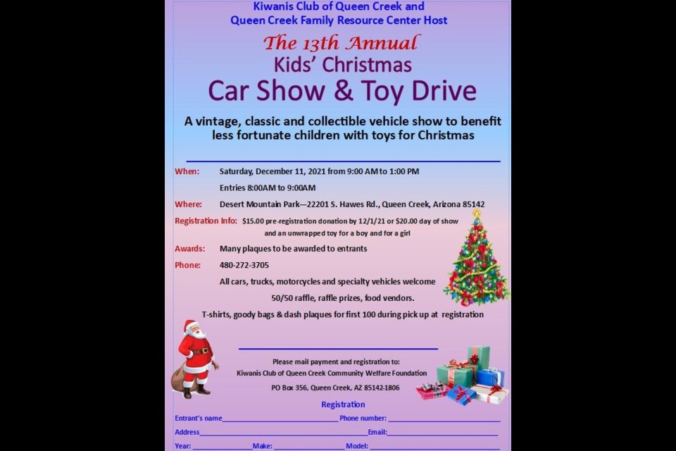 Vehicle entries are $15 pre-registered by Dec. 1 and $20 the day of the show. 