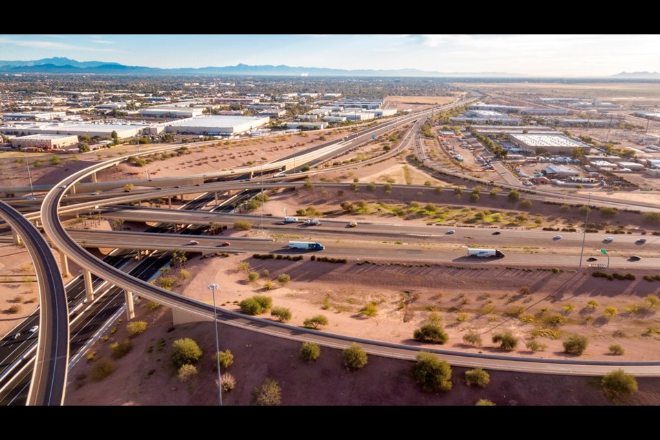 Motorists should plan for heavier afternoon freeway traffic on Dec. 13, 2021 along westbound Interstate 10 in Phoenix as well as Loop 101 (Agua Fria Freeway) in Glendale prior to the NFL showdown between the Arizona Cardinals and Los Angeles Rams.