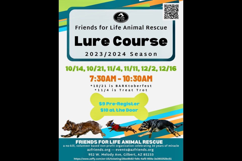 Friends for Life Treat Trot, Lure Course happening Nov. 4