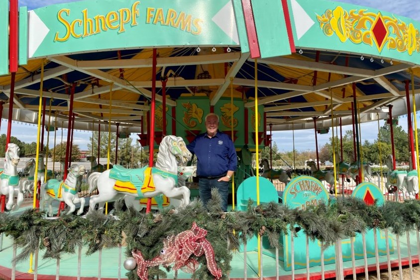 Mark Schnepf is proud of this old carousel he purchased and restored from Coney Island in 2019.