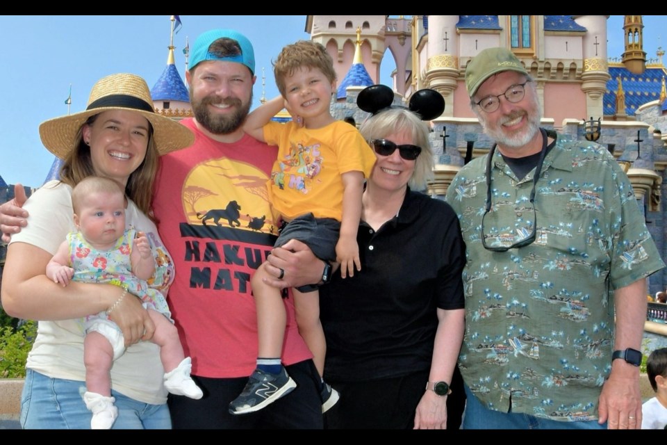 Mom, Interrupted, Elizabeth Evans, with her family last week in Disneyland.