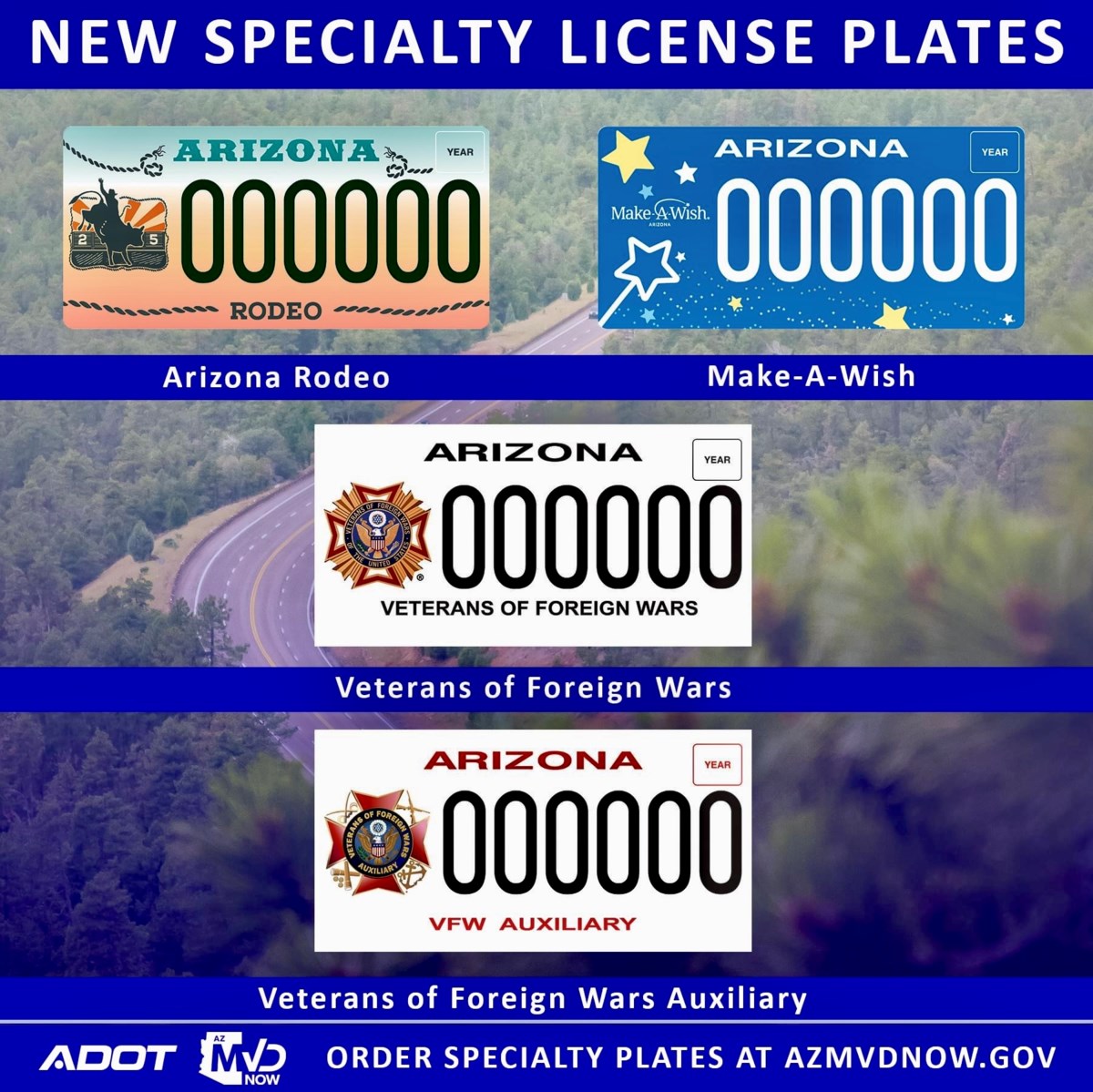 Adot Mvd Unveils 15 New Specialty License Plates 5384