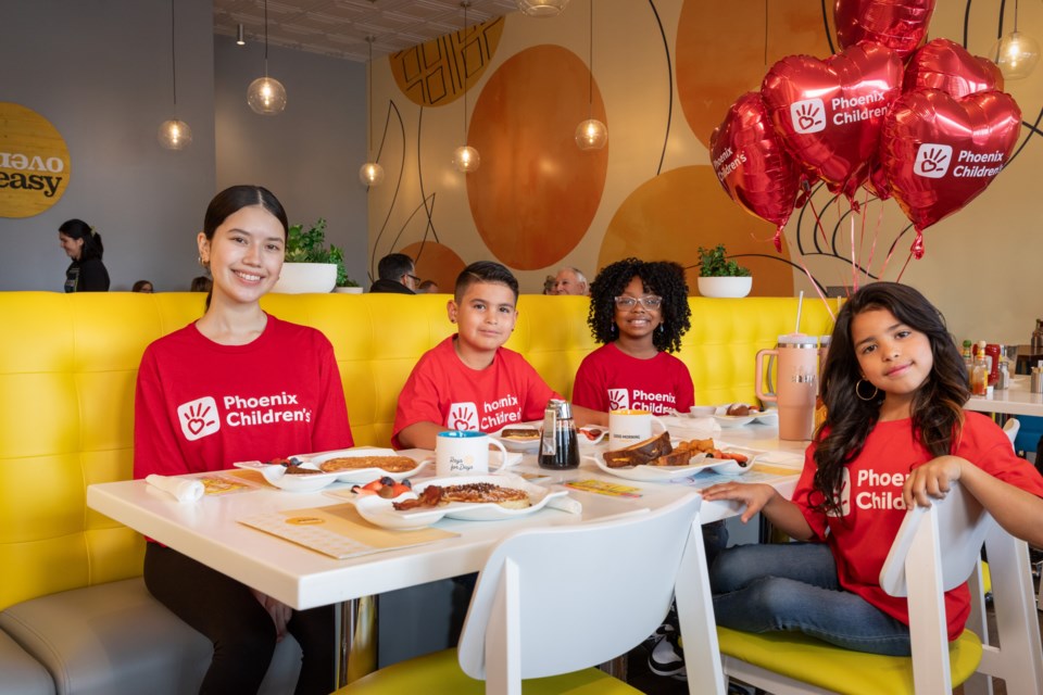 Local breakfast restaurant Over Easy, which opened its second Queen Creek location in May at the new Vineyard Towne Center, announced that their partnership with Phoenix Children’s has yielded $50,000 to date.