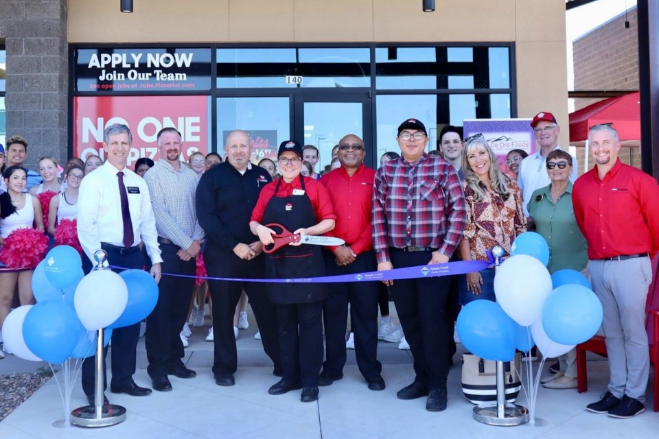 On Oct. 21, 2022, the Queen Creek Chamber of Commerce had a ribbon cutting to officially open the newest Pizza Hut in Queen Creek at 24871 S. Ellsworth Road, Suite 114.