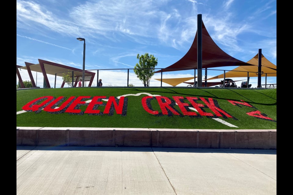 The Queen Creek mural at Mansel Carter Oasis Park.