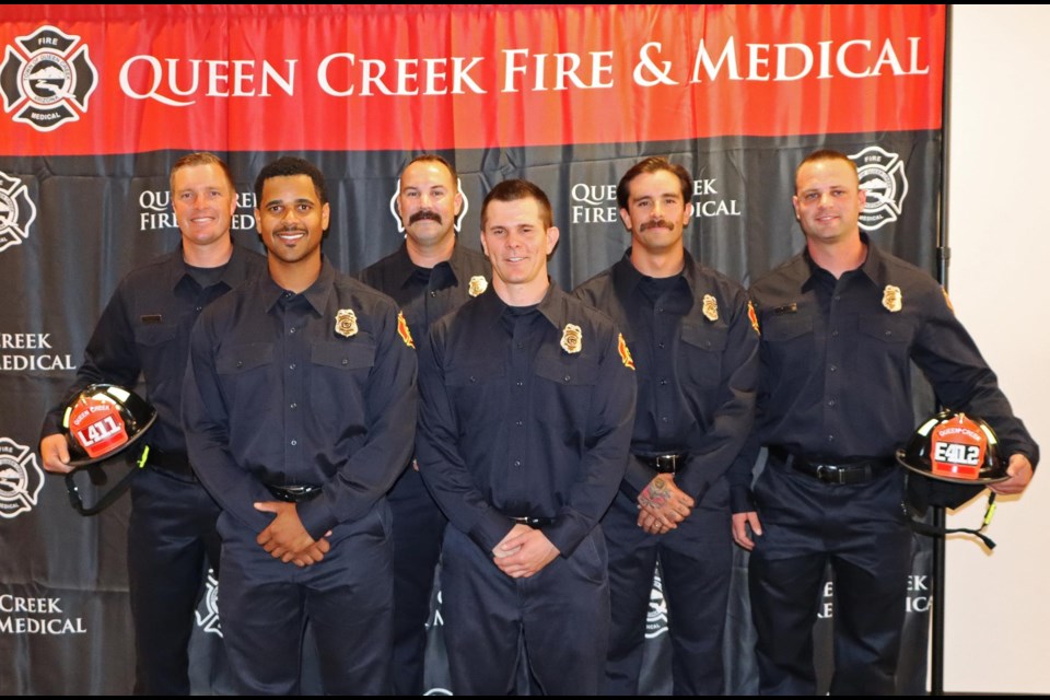 The Queen Creek Fire and Medical Department hosted a promotion ceremony for employees promoted since July 1, 2023. In the last fiscal year, 25 employees were promoted.