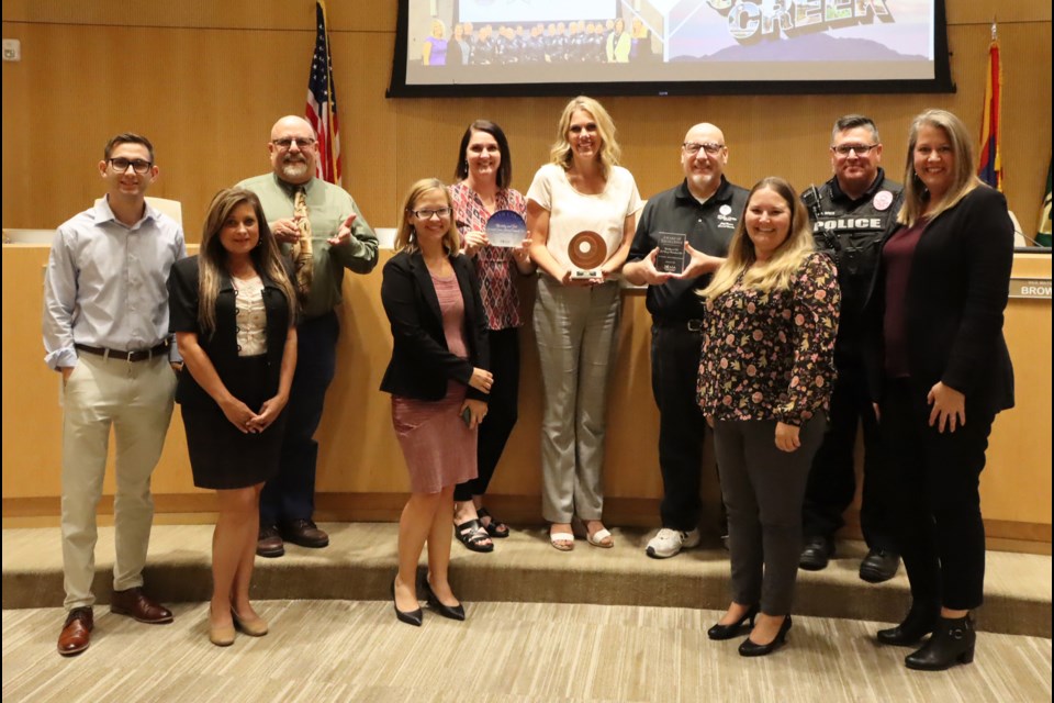 The Town of Queen Creek’s communication and marketing efforts were recently recognized with two honors from the City-County Communications & Marketing Association, four awards from the Public Relations Society of America Phoenix chapter and one award from Ragan Communications.