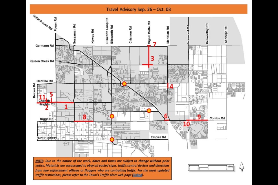 Travel advisory map to help with area commute.