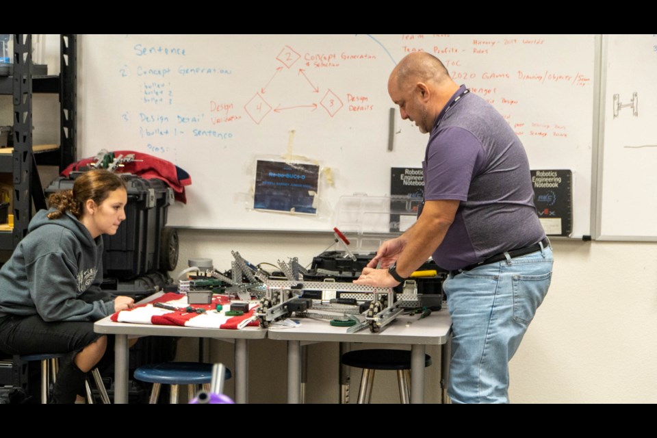 There are a variety of S.T.E.A.M. classes like this robotics class at Newell Barney Junior High School last year.