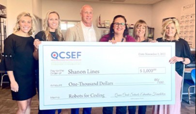 Teacher grant winner Shannon Lines from Katherine Mecham Barney Elementary.