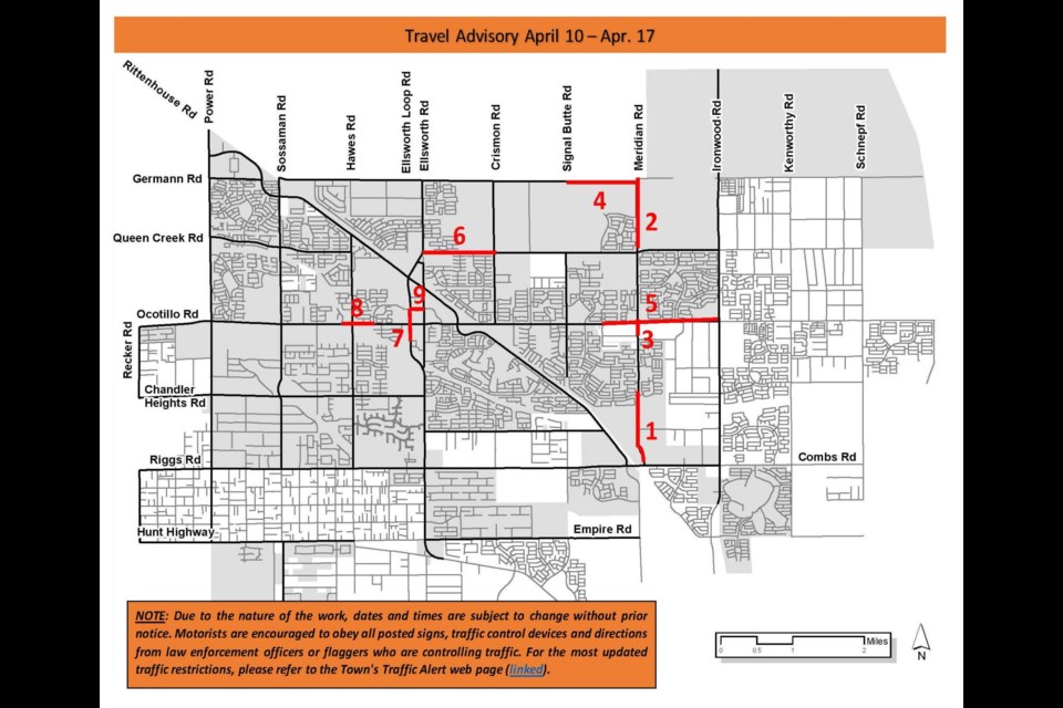 This week's Queen Creek area travel advisory.