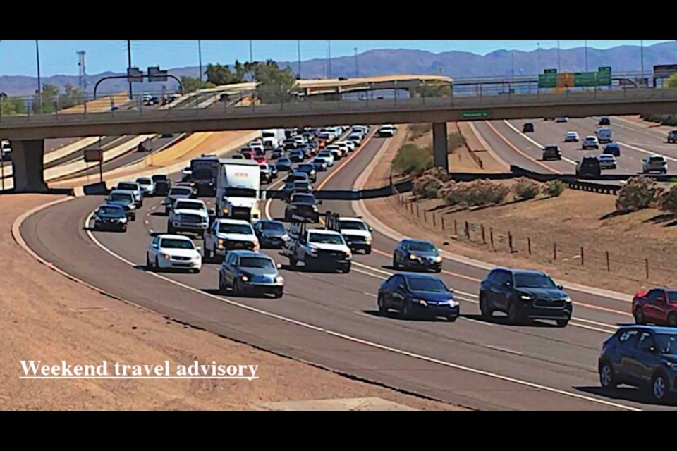 Sections of Interstate 10 near Sky Harbor Airport and Loop 101 in the East Valley will be closed while southbound Interstate 17 will be reduced to one lane in north Phoenix this weekend, July 19-22, 2024, for improvement projects, according to the Arizona Department of Transportation.