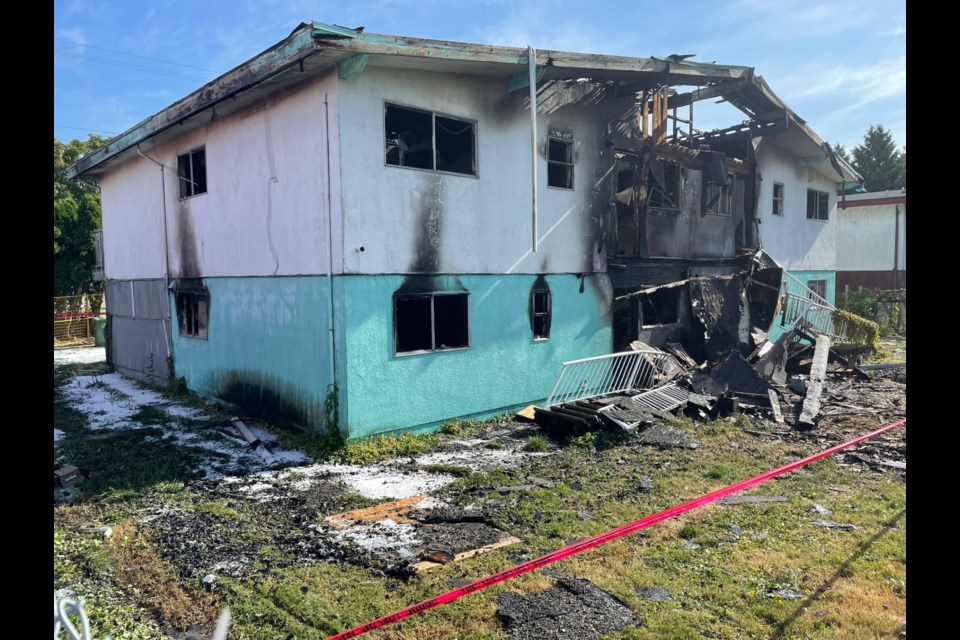 This home at Cambie and No. 5 roads was ravaged by fire in the early hours of Thursday. It's not clear if the home was occupied at the time