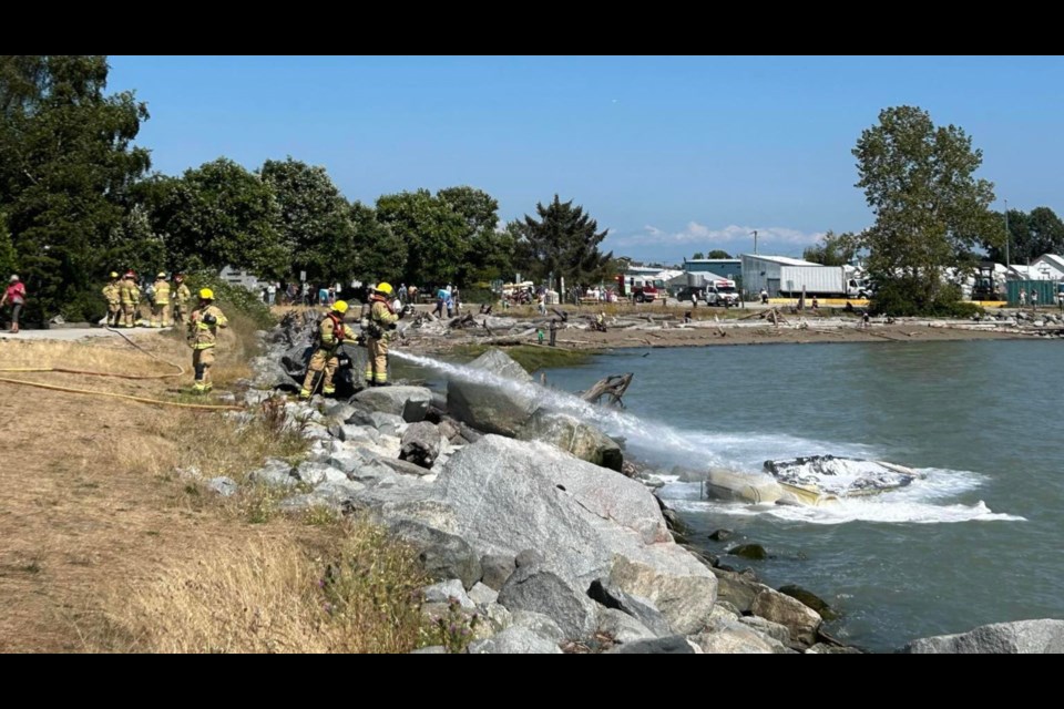 Richmond Fire-Rescue were on scene putting out the small boat fire in Steveston.