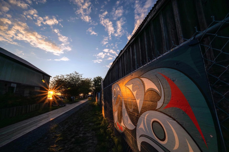 Sunset at the Britannia Shipyards.