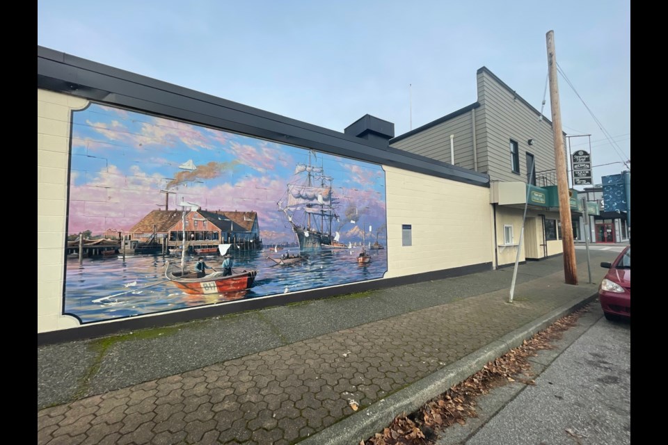 The mural on the side of the Steveston Hotel has been deteriorating and will be removed and possibly painted elsewhere in Steveston village.