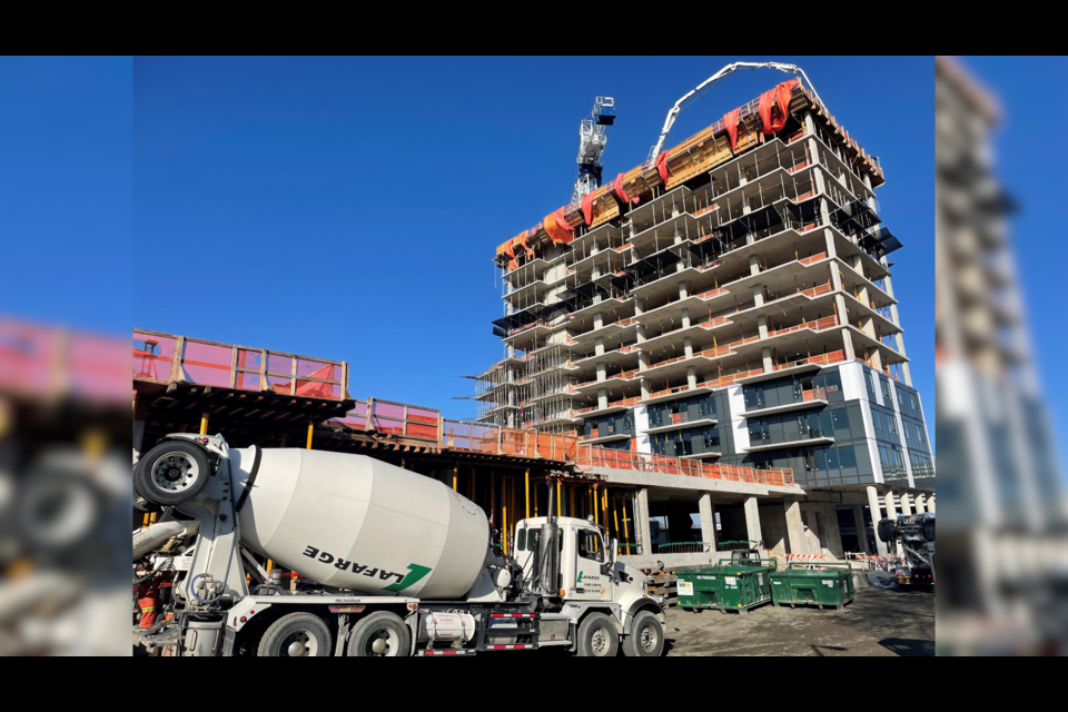 The first of 12 towers going up at the Richmond Centre in early 2023