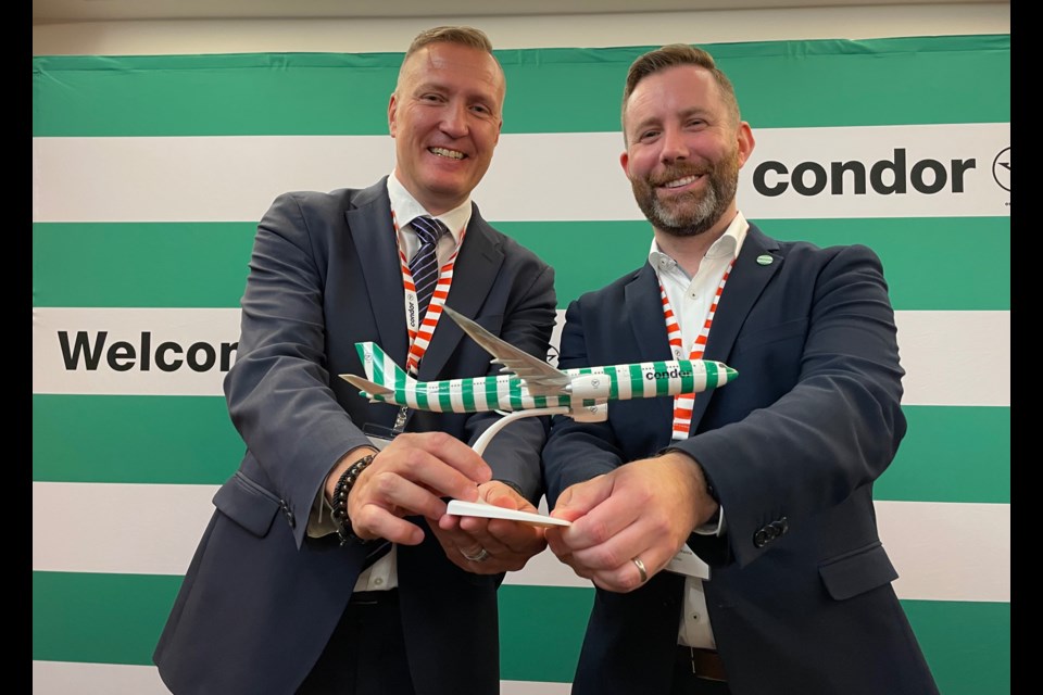 Mikko Turtiainen (left), director of sales for North America at Condor Airlines and Stephen McKenna, Area Manager Intercontinental Stations at Condor Airlines.