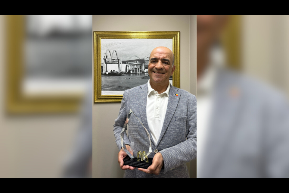 Joe Guzzo, owner of nine McDonald's locations in Metro Vancouver, recently received the Fred L. Turner Golden Arch Award.