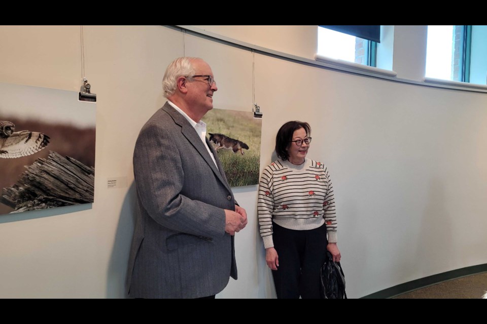 Richmond Mayor Malcolm Brodie and photographer Angie Lau at the Good Morning, Richmond gallery exhibit opening.