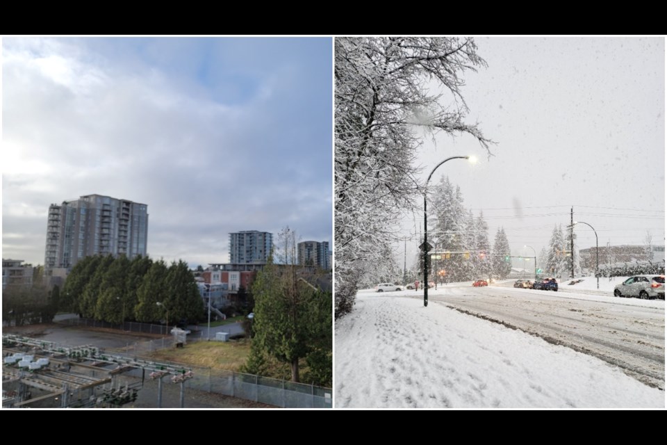 Richmond (Left) and Surrey (right) on the same day. 