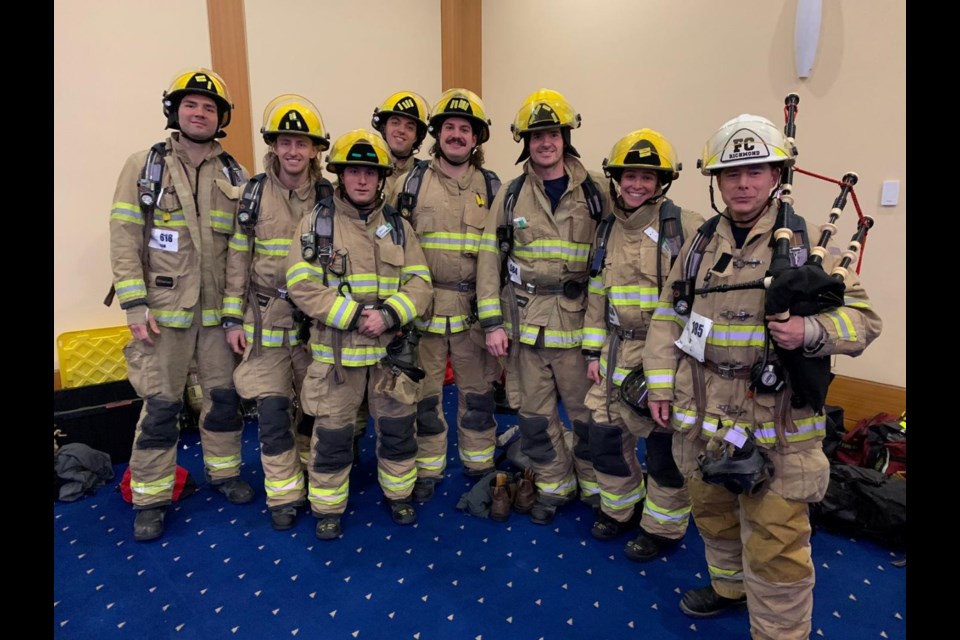 Richmond Fire-Rescue firefighters at the 22nd annual BC Lung Foundation's Climb the Wall event. 