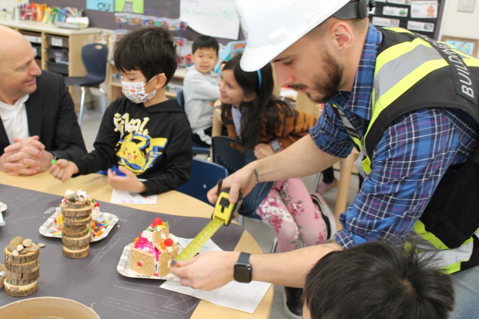 Grade 1/2 class at Manoah Steves elementary received approval from the City of Richmond for their gingerbread homes.