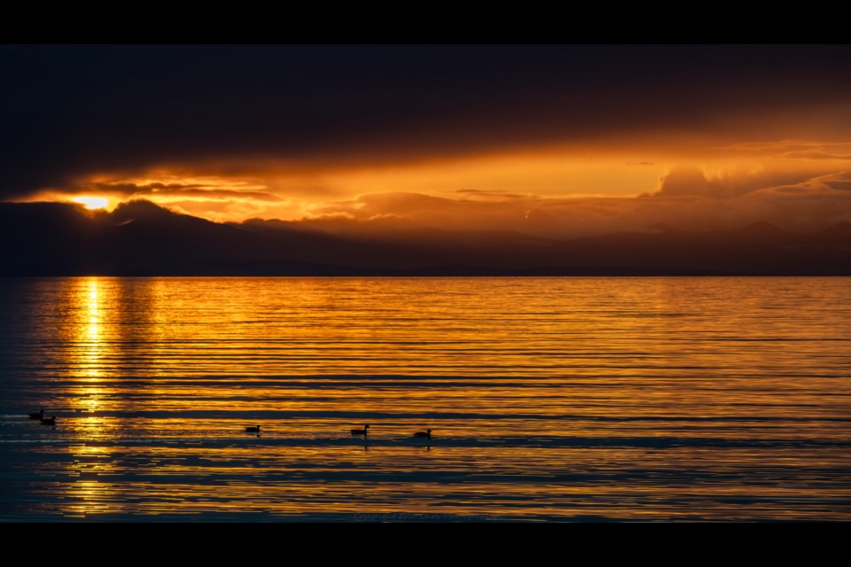 Sunset at Iona Beach Regional Park.