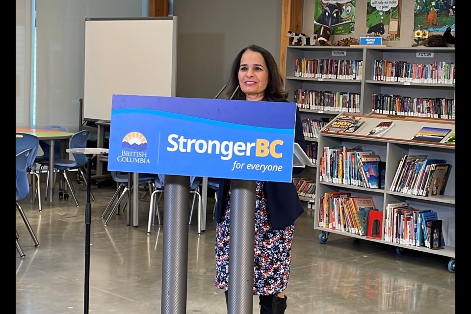 Rachna Singh, Minister of Education and Child Care, announced $16.5 million for 11 new modular classrooms in City Centre.