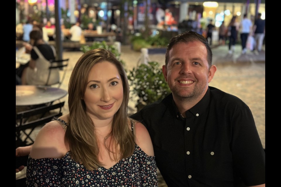 Rob Hammerschmidt (right) and his wife during their Australia trip.