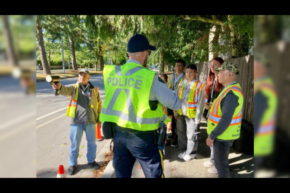 Richmond RCMP RSU and ICBC volunteers at the distracted driving blitz on Sept. 17