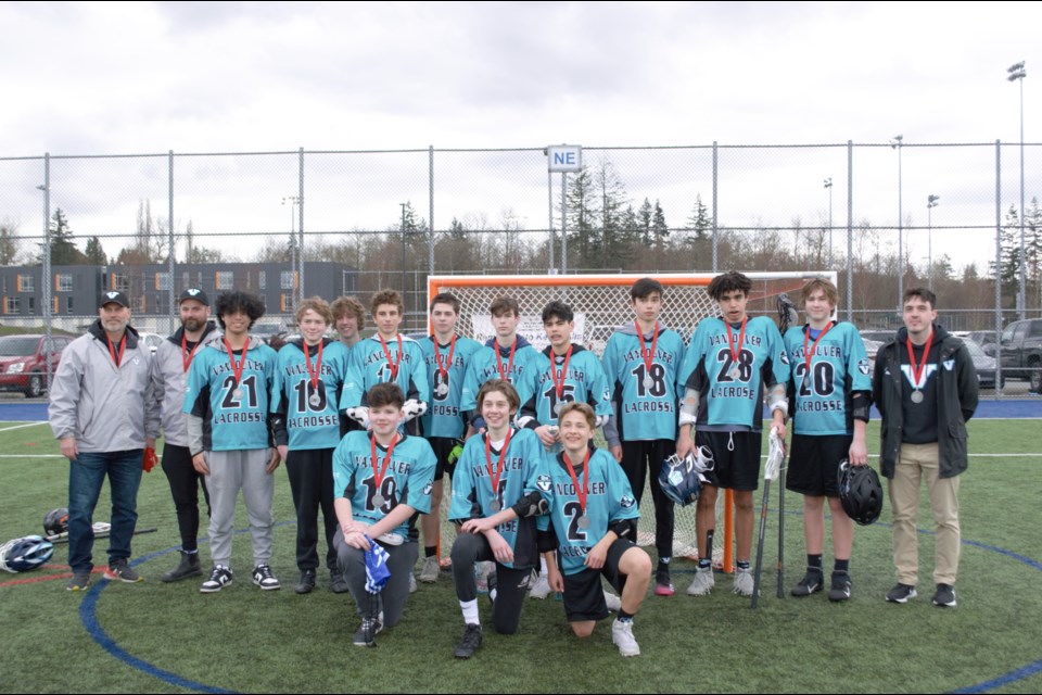 The combined Richmond/Vancouver U15 lacrosse boys made it to the final at the 2022 provincials